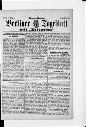 Berliner Tageblatt und Handels-Zeitung vom 05.07.1909