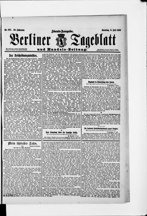 Berliner Tageblatt und Handels-Zeitung vom 06.07.1909
