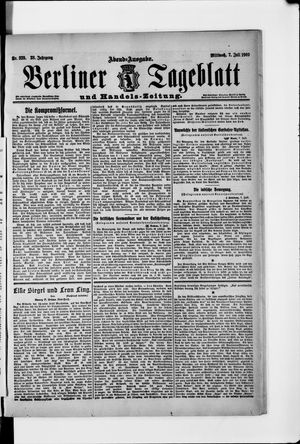 Berliner Tageblatt und Handels-Zeitung on Jul 7, 1909