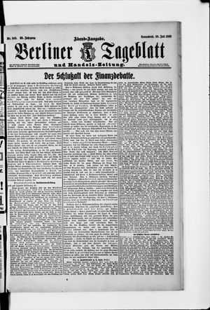 Berliner Tageblatt und Handels-Zeitung vom 10.07.1909