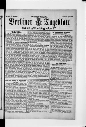 Berliner Tageblatt und Handels-Zeitung vom 12.07.1909