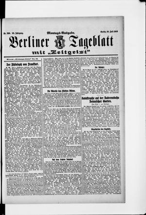 Berliner Tageblatt und Handels-Zeitung vom 19.07.1909