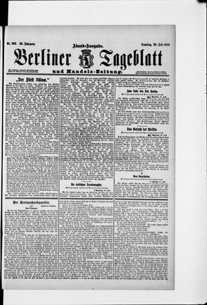 Berliner Tageblatt und Handels-Zeitung vom 20.07.1909