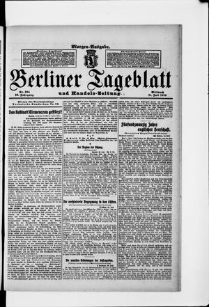 Berliner Tageblatt und Handels-Zeitung vom 21.07.1909