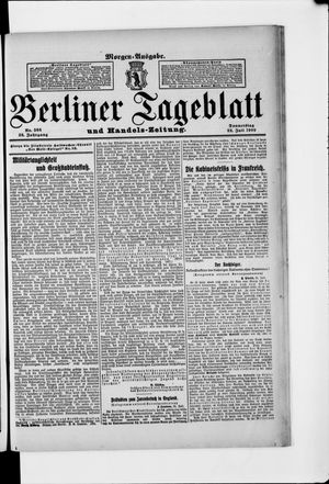 Berliner Tageblatt und Handels-Zeitung vom 22.07.1909