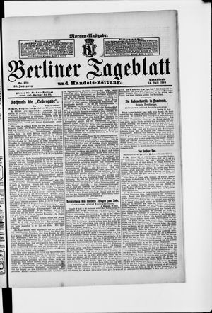 Berliner Tageblatt und Handels-Zeitung on Jul 24, 1909