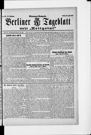 Berliner Tageblatt und Handels-Zeitung vom 26.07.1909