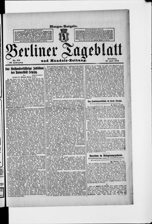 Berliner Tageblatt und Handels-Zeitung vom 27.07.1909
