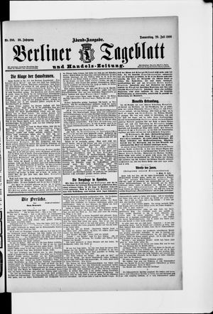 Berliner Tageblatt und Handels-Zeitung vom 29.07.1909