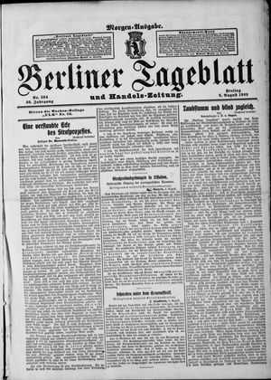 Berliner Tageblatt und Handels-Zeitung vom 06.08.1909