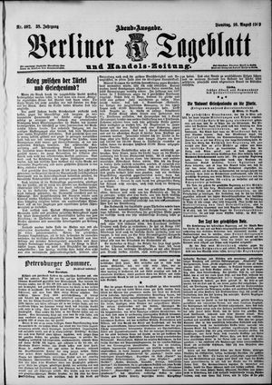 Berliner Tageblatt und Handels-Zeitung on Aug 10, 1909