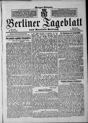 Berliner Tageblatt und Handels-Zeitung on Aug 11, 1909