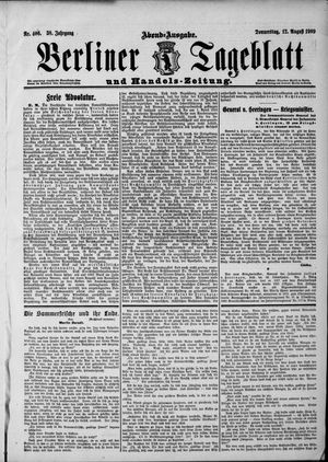 Berliner Tageblatt und Handels-Zeitung vom 12.08.1909