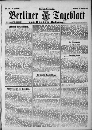 Berliner Tageblatt und Handels-Zeitung vom 16.08.1909