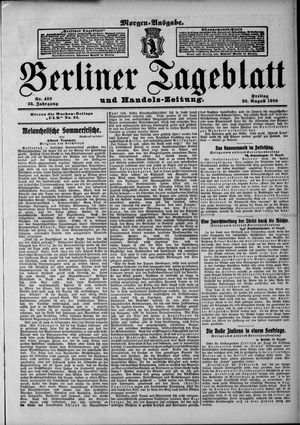 Berliner Tageblatt und Handels-Zeitung vom 20.08.1909