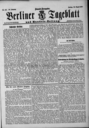 Berliner Tageblatt und Handels-Zeitung vom 20.08.1909