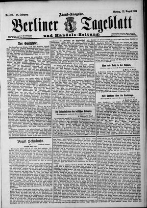 Berliner Tageblatt und Handels-Zeitung vom 23.08.1909