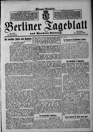 Berliner Tageblatt und Handels-Zeitung vom 24.08.1909