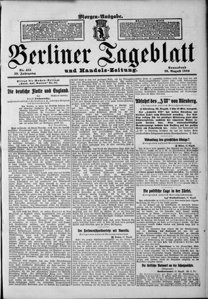 Berliner Tageblatt und Handels-Zeitung on Aug 28, 1909