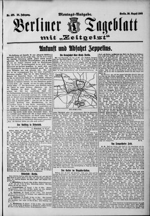 Berliner Tageblatt und Handels-Zeitung vom 30.08.1909