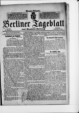 Berliner Tageblatt und Handels-Zeitung vom 01.09.1909