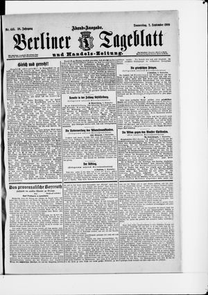 Berliner Tageblatt und Handels-Zeitung vom 02.09.1909