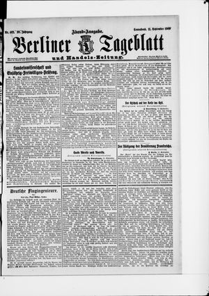 Berliner Tageblatt und Handels-Zeitung on Sep 11, 1909