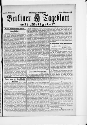 Berliner Tageblatt und Handels-Zeitung vom 13.09.1909