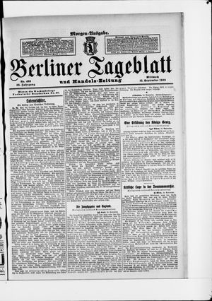 Berliner Tageblatt und Handels-Zeitung vom 15.09.1909