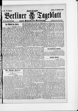 Berliner Tageblatt und Handels-Zeitung vom 17.09.1909