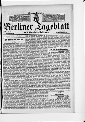 Berliner Tageblatt und Handels-Zeitung vom 18.09.1909
