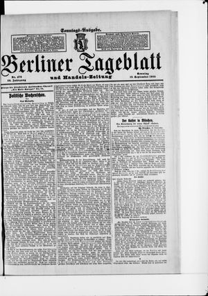 Berliner Tageblatt und Handels-Zeitung vom 19.09.1909