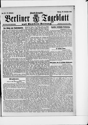 Berliner Tageblatt und Handels-Zeitung vom 20.09.1909