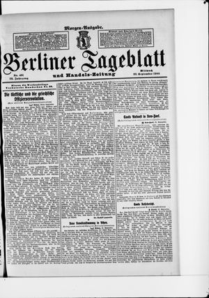 Berliner Tageblatt und Handels-Zeitung vom 22.09.1909