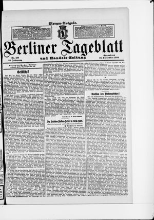 Berliner Tageblatt und Handels-Zeitung vom 25.09.1909