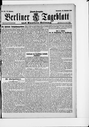 Berliner Tageblatt und Handels-Zeitung vom 25.09.1909
