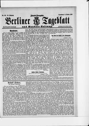 Berliner Tageblatt und Handels-Zeitung vom 09.10.1909