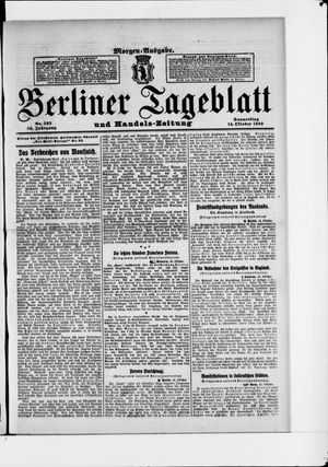 Berliner Tageblatt und Handels-Zeitung vom 14.10.1909