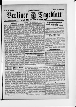 Berliner Tageblatt und Handels-Zeitung vom 15.10.1909