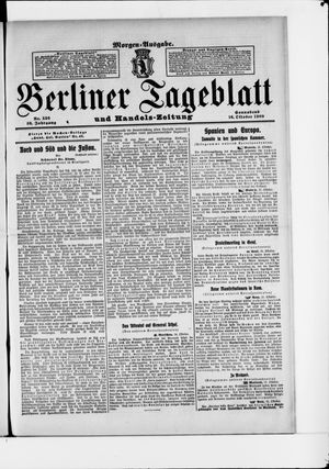 Berliner Tageblatt und Handels-Zeitung vom 16.10.1909