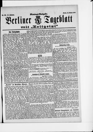 Berliner Tageblatt und Handels-Zeitung vom 18.10.1909
