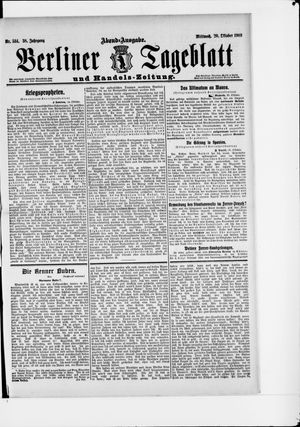 Berliner Tageblatt und Handels-Zeitung vom 20.10.1909