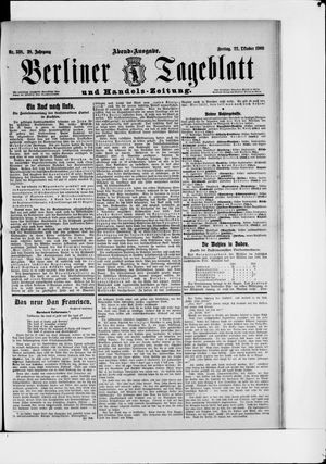 Berliner Tageblatt und Handels-Zeitung vom 22.10.1909