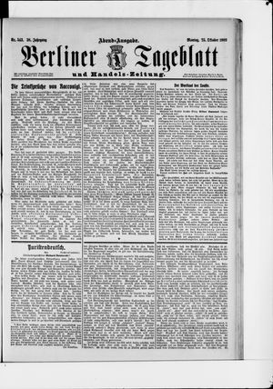 Berliner Tageblatt und Handels-Zeitung vom 25.10.1909