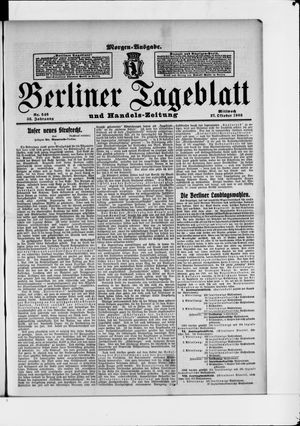 Berliner Tageblatt und Handels-Zeitung vom 27.10.1909
