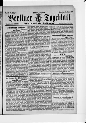 Berliner Tageblatt und Handels-Zeitung vom 28.10.1909