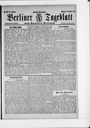 Berliner Tageblatt und Handels-Zeitung on Nov 3, 1909
