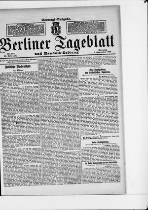 Berliner Tageblatt und Handels-Zeitung vom 07.11.1909