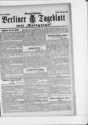 Berliner Tageblatt und Handels-Zeitung vom 08.11.1909