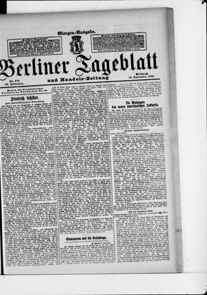 Berliner Tageblatt und Handels-Zeitung vom 10.11.1909